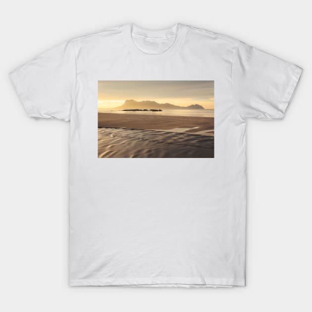 Golden light at beach in Borneo T-Shirt by Juhku